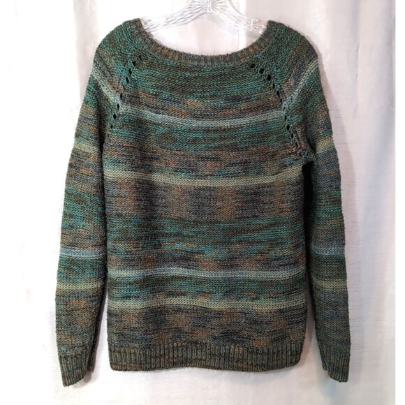 Mossimo Oversize Sized L Crew Neck Pullover Sweater Blue/Green Tones Long Sleeve - Picture 3 of 14